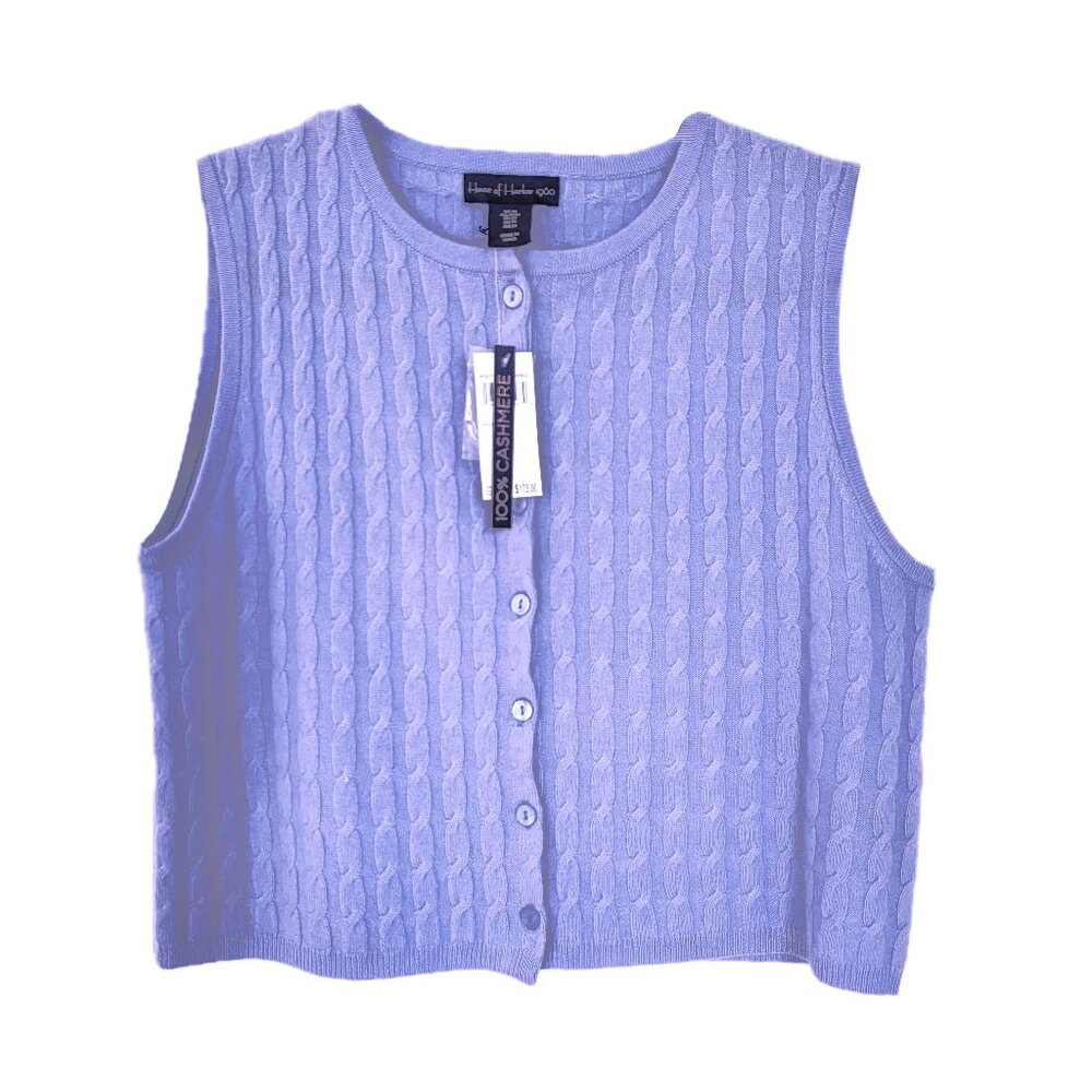 SOLD  House of Harlow Cashmere Sweater Vest in Periwinkle Blue Womens Size S NWT - Picture 10 of 10